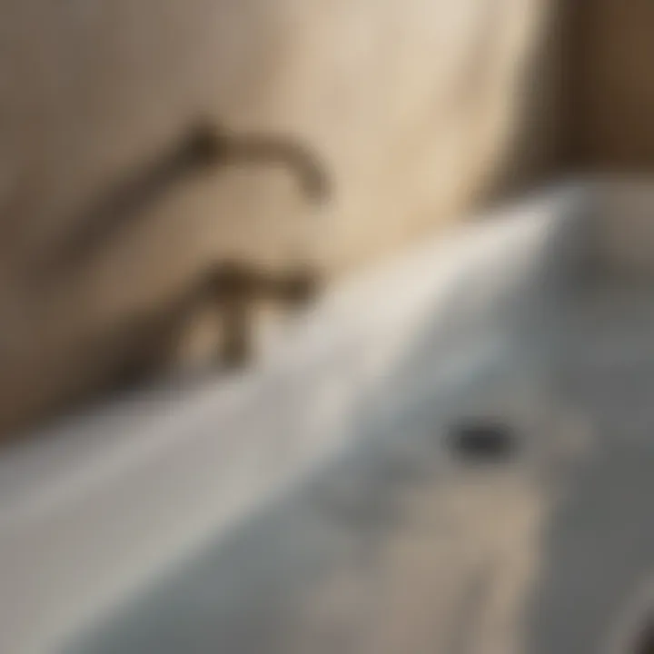 Bath Drain Installation in Action Bath drain installation in progress