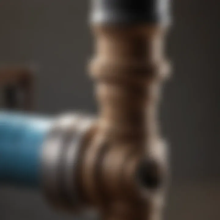 Detailed View of a Water Pipe Repair Clamp Close-up of a water pipe repair clamp