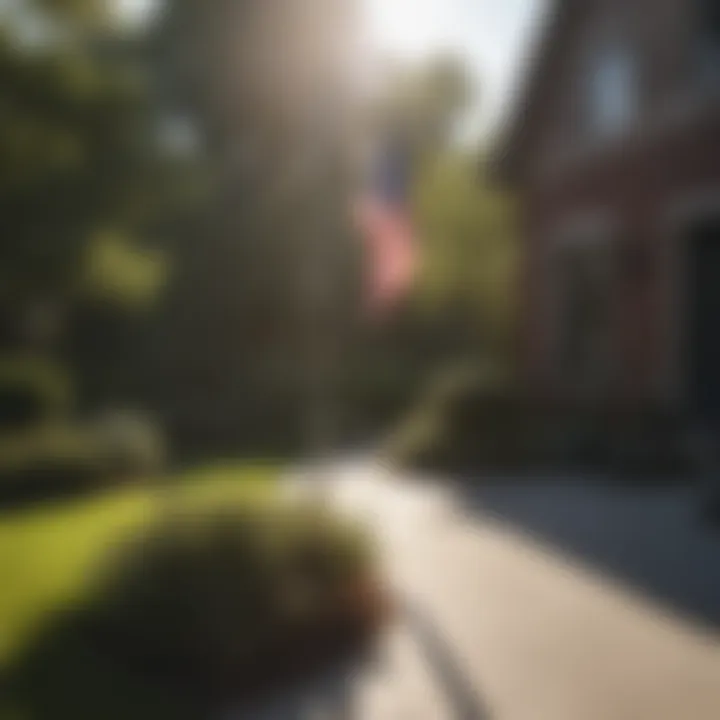Installation of a flagpole in a residential setting