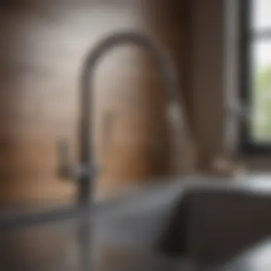 Contemporary kitchen faucet with top handle