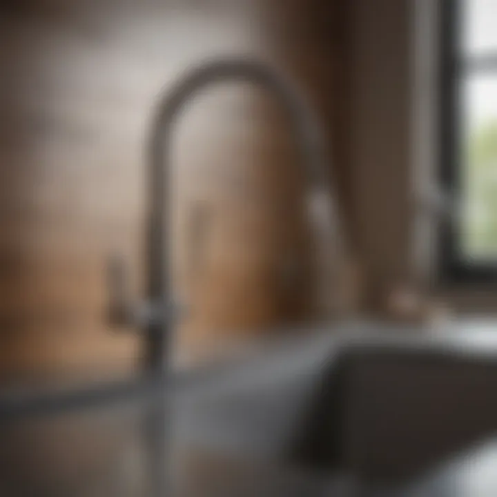 Contemporary kitchen faucet with top handle