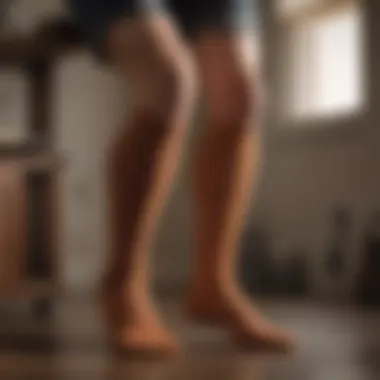 A testimonial display featuring quotes from satisfied users of compression socks
