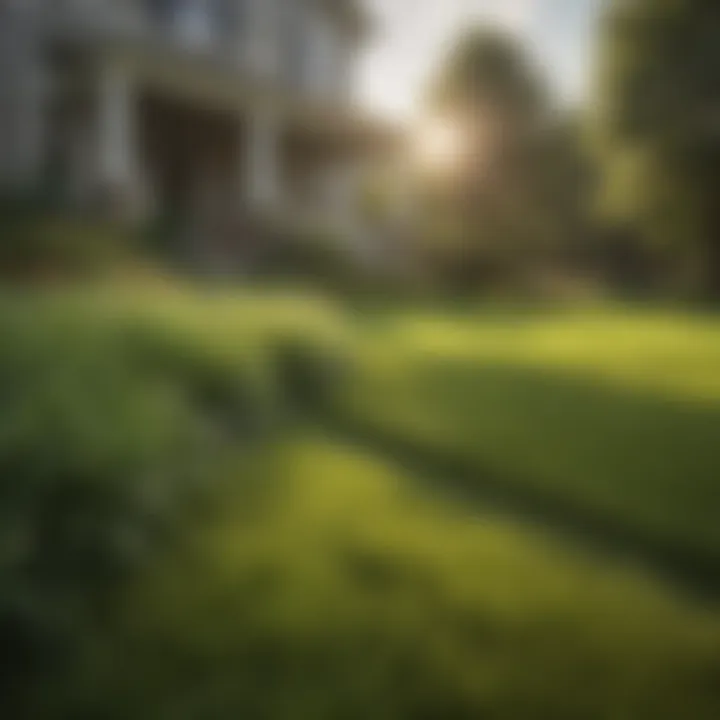 Healthy lawn maintained with Kentucky bluegrass in a residential setting.