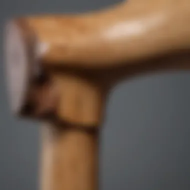 Exquisite Hickory and Ash Wood Composition Close-up of axe handle materials: hickory and ash wood