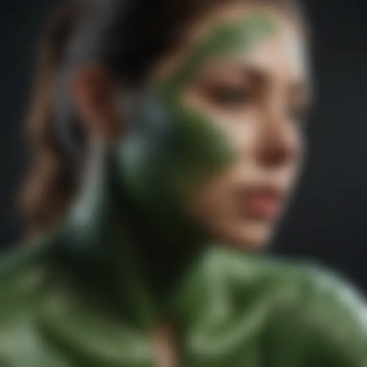 Sculpting Creativity with Green Fabric Paint Artist painting with green fabric paint