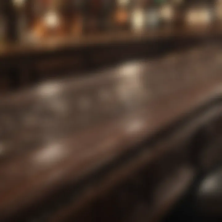 Artistic installation process of bar top molding