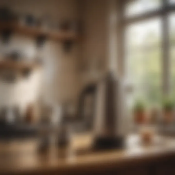 Artistic Shot of 4-Cup Electric Percolator in Sunlit Kitchen