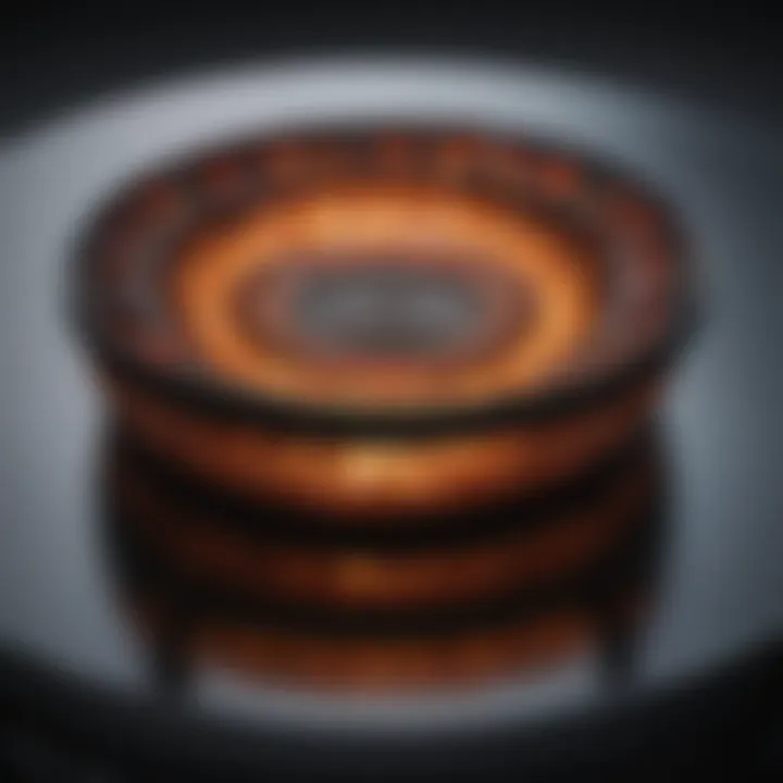 Artistic glass gas stove burner cover on round stove