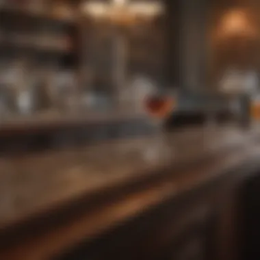 Elegant bar top molding in luxurious setting