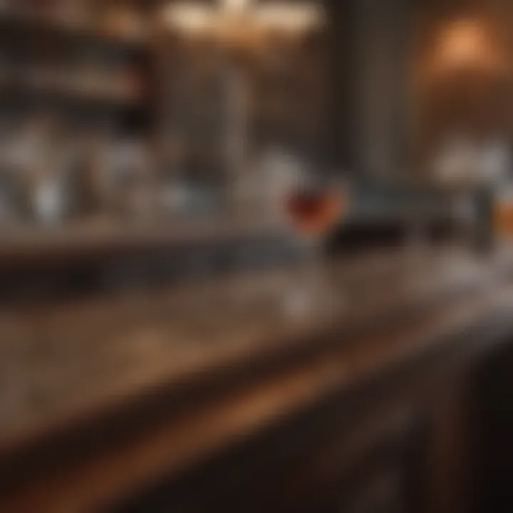 Elegant bar top molding in luxurious setting