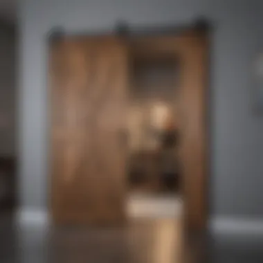 Functional Space Division Creative Room Divider Using Barn Door Floor Brackets
