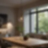 Innovative battery-powered pendant light illuminating modern living room