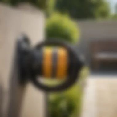 Robust Hose Holder Design A close-up of a durable hose holder showcasing its sturdy construction