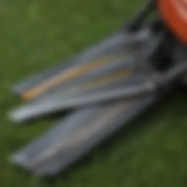 Lawn Mower Blade Materials Explained Close-up of lawn mower blades made from various materials