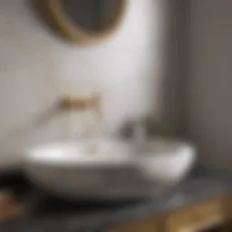Refined marble sink with gold accents