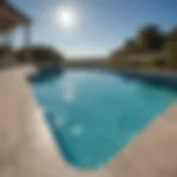 Pristine Pool Water Reflection Crystal-clear pool water reflecting blue sky