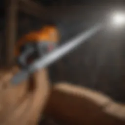 A high-performance electric pole saw in action