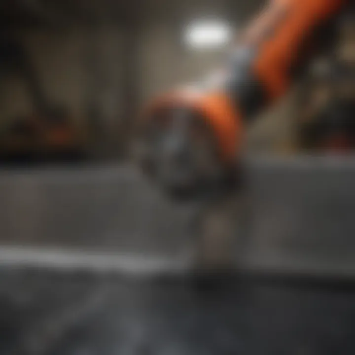 Sawzall in action slicing through metal material