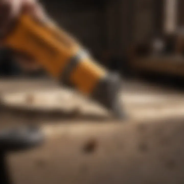 Small sawzall in action cutting through materials
