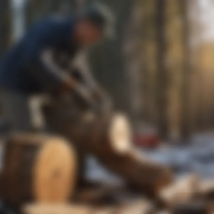 Birch Firewood Chopping