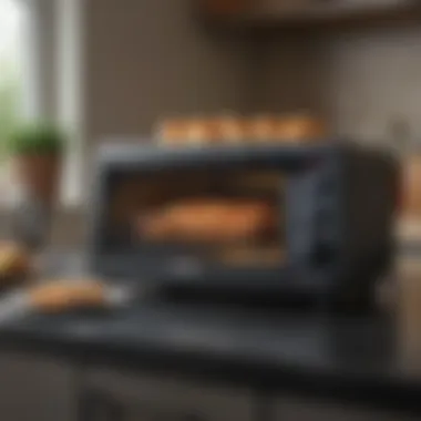 Sleek design of the Black and Decker toaster oven