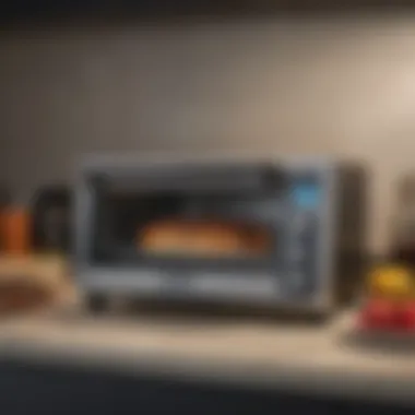 Various cooking functions displayed on the Black and Decker toaster oven