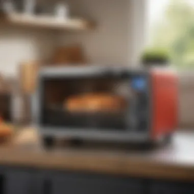 User enjoying the convenience of the Black and Decker toaster oven