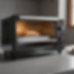 Elegant design of the Black Plus Decker toaster oven