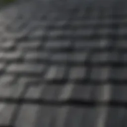 Black roof cement application on shingles