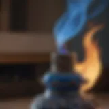 Blue flame dancing on Ooni Propane
