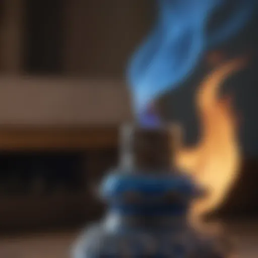 Blue flame dancing on Ooni Propane