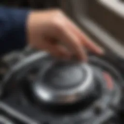 Illustration showing Briggs and Stratton gas cap replacement process