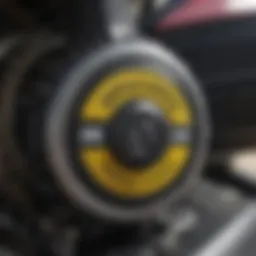 Close-up of a Briggs & Stratton lawn mower gas cap