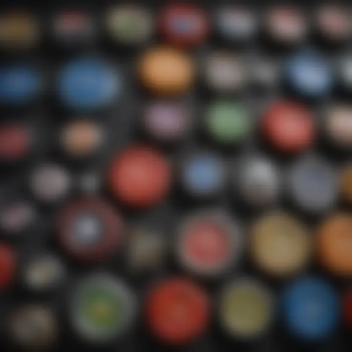Different types of gas caps for lawn mowers displayed