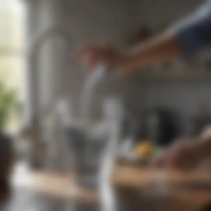 User pouring water from the Brita Stream Pitcher