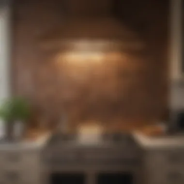 Bronze Tile Trim Kitchen Backsplash