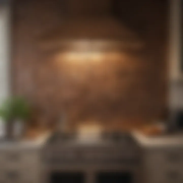 Bronze Tile Trim Kitchen Backsplash