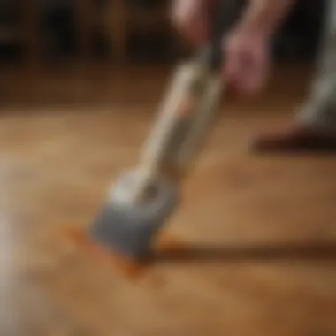 Buffing wooden floor coated with Minwax Oil-Based Polyurethane