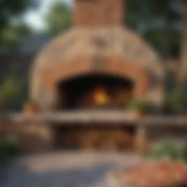 Outdoor pizza oven fireplace location planning