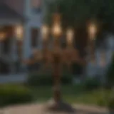 Candelabra Base Light Fixture in Dusk Setting Elegant candelabra base light fixture illuminating a garden at dusk
