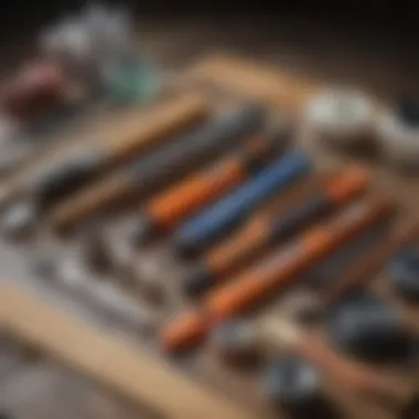 Organized Caulking Toolkit Essentials A well-organized toolkit that includes various caulking tools and maintenance supplies.