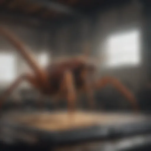 Detailed view of centipede workstand structure