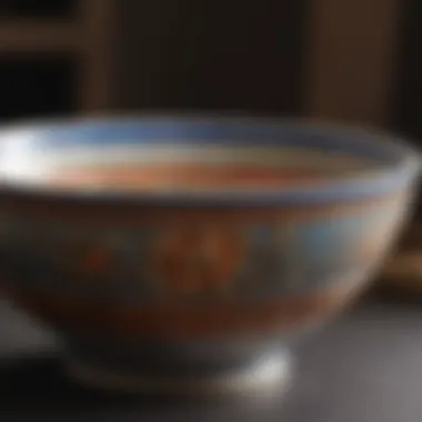 Precision glue application on ceramic bowl