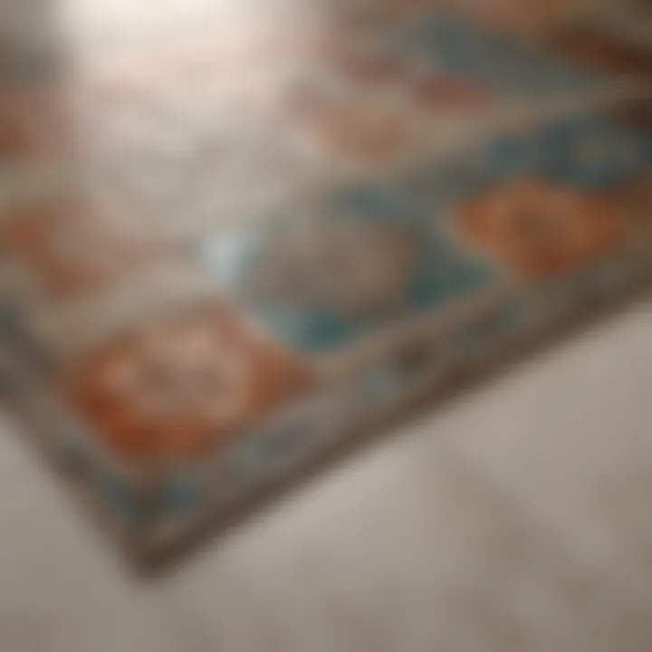 Close-up of ceramic tile edging highlighting texture and color