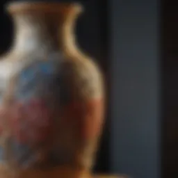 Artistic repair of ceramic vase with glue