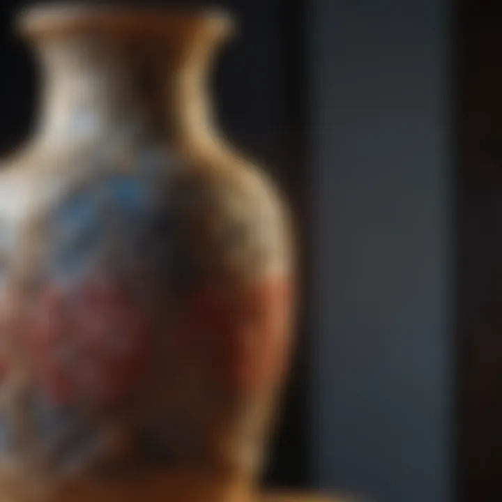 Artistic repair of ceramic vase with glue