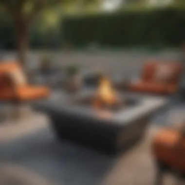 Elegant charcoal fire pit table in a modern setting