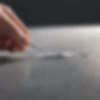 Close-up of the chemical composition of silicone sealant