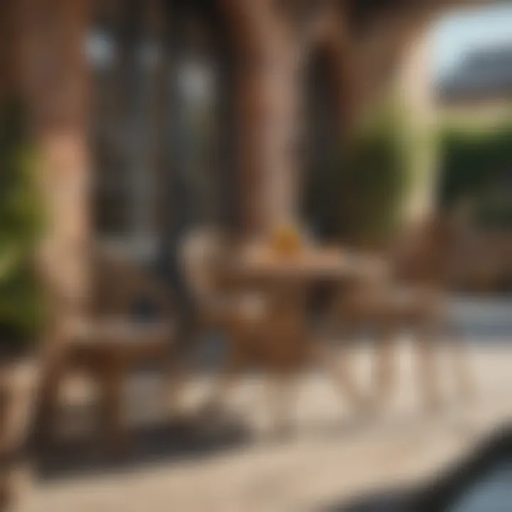 Chic Rattan Bistro Set in a Stylish Courtyard