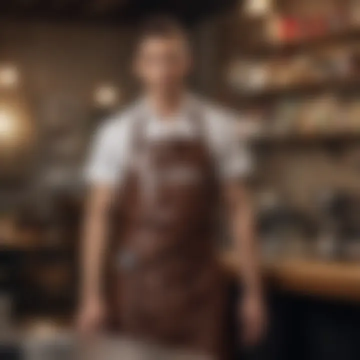 Trendsetting CLC Apron in Coffee Culture Stylish CLC apron for barista or coffee maker